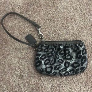 NWOT leopard print Coach wristlet